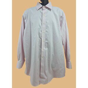 Brooks Brothers Mens Pink Non-Iron Stretch Shirt 17.5-34 Supima Cotton